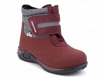 14-531-3 Скороход (Skorohod), ботинки демисезонные утепленные, байка, гидрофобная кожа, серый, красный в Хабаровске