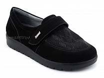 231115 Сурсил-Орто (Sursil-Ortho), туфли для взрослых, черные, кожа, стрейч ткань, полнота 6 в Хабаровске