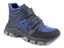 6-612145-2403 (26-30) Пиксель (Pixel), ботинки зимние детские профилактические, кожа, натуральный мех, синий в Хабаровске