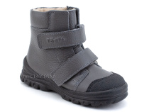 3381-721 Тотто (Totto), ботинки детские утепленные ортопедические профилактические, байка, кожа, серый в Хабаровске
