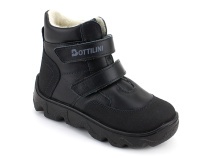 BL-271(05) Боттилини (Bottilini), ботинки  детские демисезонные  ортопедические профилактические, кожа, байка, черный в Хабаровске