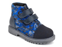 201-721 (26-30) Бос (Bos), ботинки детские утепленные профилактические, байка,  кожа,  синий, милитари в Хабаровске
