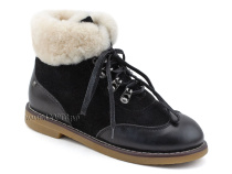 А44-071-2 Сурсил (Sursil-Ortho), ботинки детские ортопедические профилактичские, зимние, натуральный мех, замша, кожа, черный в Хабаровске