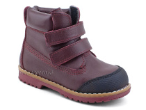 505 Б(23-25) Минишуз (Minishoes), ботинки ортопедические профилактические, демисезонные утепленные, кожа, байка, бордовый в Хабаровске