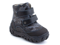 520-10 (21-26) Твики (Twiki) ботинки детские зимние ортопедические профилактические, кожа, натуральный мех, черный, камуфляж в Хабаровске
