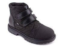 201-125 (31-36) Бос (Bos), ботинки детские утепленные профилактические, байка, кожа, нубук, черный, милитари в Хабаровске