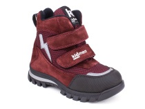5008-25 (26-30) Кидмен (Kidmen), ботинки ортопедические профилактические, демисезонные утепленные, мембрана, нубук, байка, бордовый 