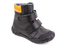 338-701,15 Тотто (Totto) ботинки детские  ортопедические профилактические, байка, кожа, черный, оранжевый в Хабаровске