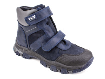 0034-600-194-687-213 (31-36) Джойшуз (Djoyshoes) ботинки детские зимние ортопедические профилактические, натуральный мех, кожа, темно-синий, черный в Хабаровске
