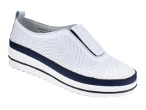 K231-R-LX-16-A (41-43) Кумфо (Kumfo) туфли для взрослых, перфорированная кожа, белый, синий в Хабаровске